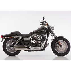 Falcon 2-2 "Double Groove" Slip-on MC Udstdning til Harley Davidson FXDF Dyna Fat Bob 08-17