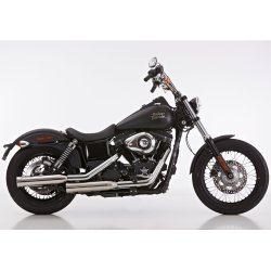 Falcon 2-2 "Double Groove" Slip-on MC Udstdning til Harley Davidson FXDL Dyna Low Rider 08-09
