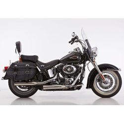 Falcon 2-2 "Double Groove" Slip-on MC Udstdning til Harley Davidson Heritage Softail Classic 07-16