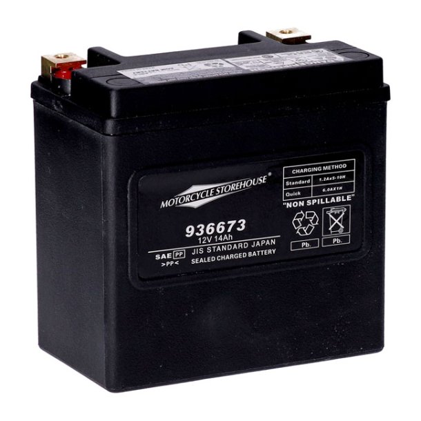AGM Vedligeholdelsesfri MC batteri 14Ah - 240CCA