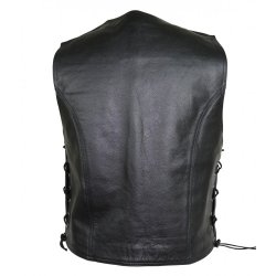 MC Ldervest med Trykknapper - Snrer i Siderne for Udvidelse