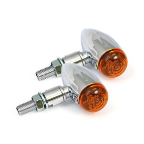 Micro Bullet 12V Halogen MC Blinklys - Chrom