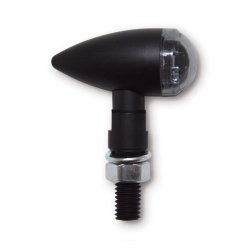 PB2 LED MC Blinklys - Sort med rgfarvet linse