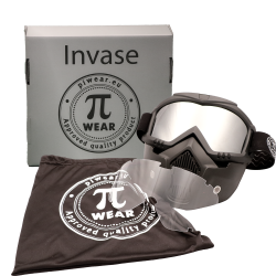 PiWear MC Motorbrille / Maske INVASE Kit Spejl/Klar
