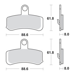  SBS MC Bremseklodser Street Excel Sintered - Softail (excl. Springers); 08-17 Dyna